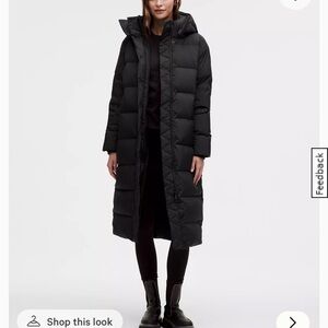 lululemon athletica Long Black Puffer Coat